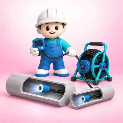 CCTV 배관 카메라 — 30cm·15cm 직경별 진단 원리