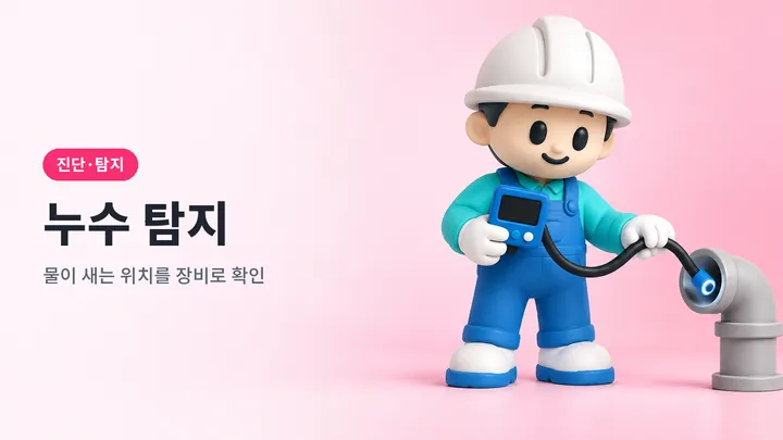 누수탐지 안내 일러스트