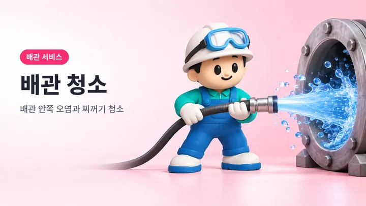 배관청소 안내 일러스트