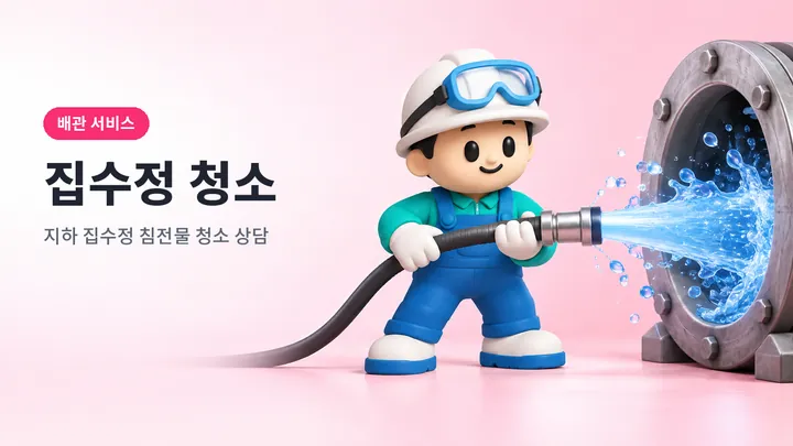 집수정청소 안내 일러스트