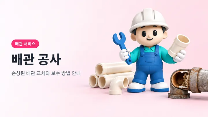배관공사 안내 일러스트