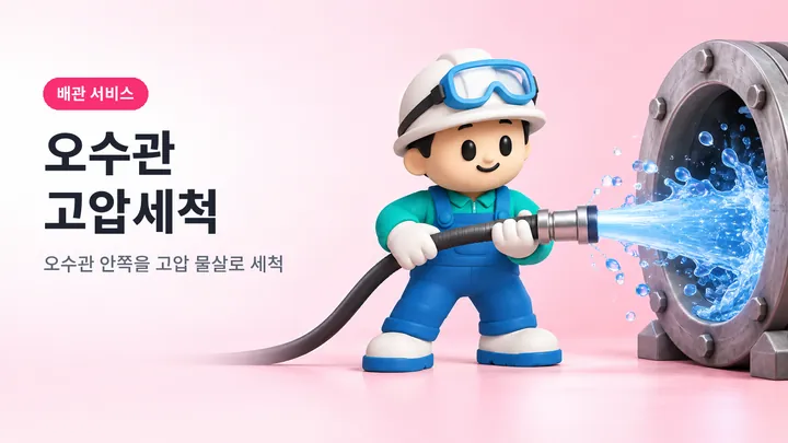 오수관고압세척 안내 일러스트