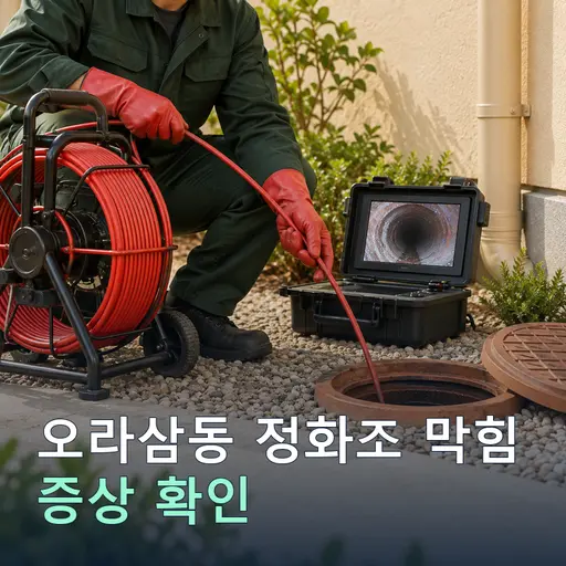 오라삼동 정화조막힘 - 내시경 진단·정확 작업
