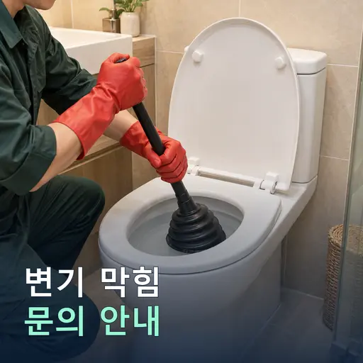 문의리 변기막힘 - 출장비 0원·정찰제