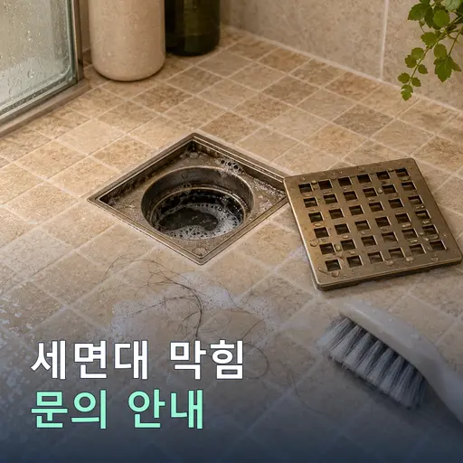 문의리 세면대막힘 - 새벽 출동·빠른 방문