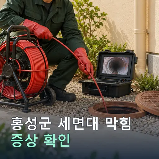충남 홍성군 광천리 세면대막힘 - 내시경 진단·정확 작업