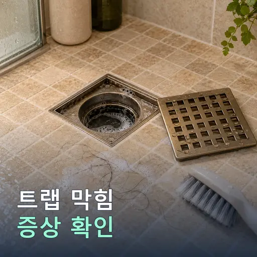 샤워 후 화장실 바닥 물 고임 = 트랩 막힘 아닌 슬로프 문제