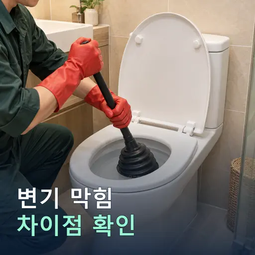 변기 한 번에 안 내려감 = 부속 vs 막힘 3분 구분법