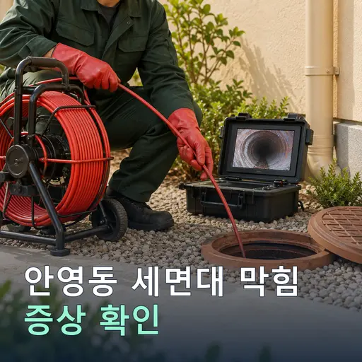 안영동 세면대막힘 - 내시경 진단·정확 작업