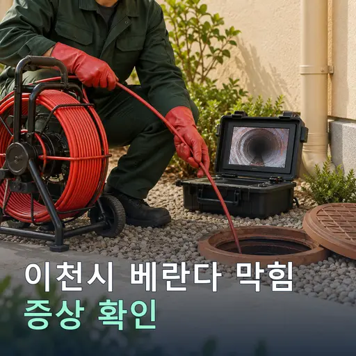 경기 이천시 장능리 베란다막힘 - 내시경 진단·정확 작업