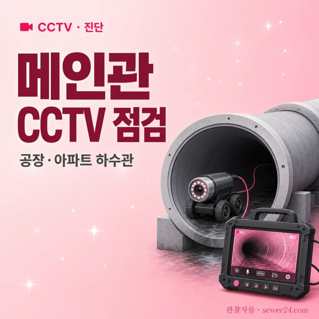 공장·아파트 메인 하수관 CCTV 점검