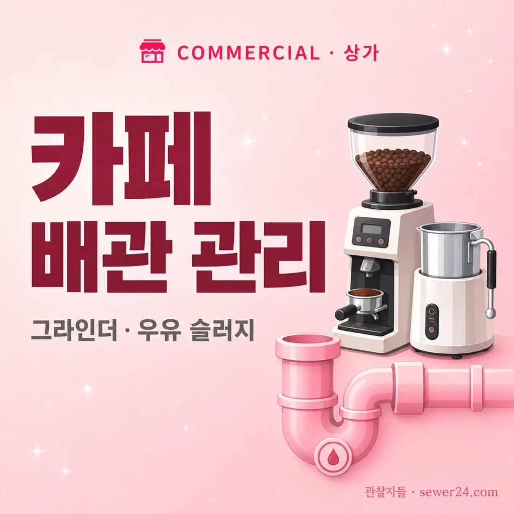 카페 배관 — 그라인더·우유 슬러지 관리
