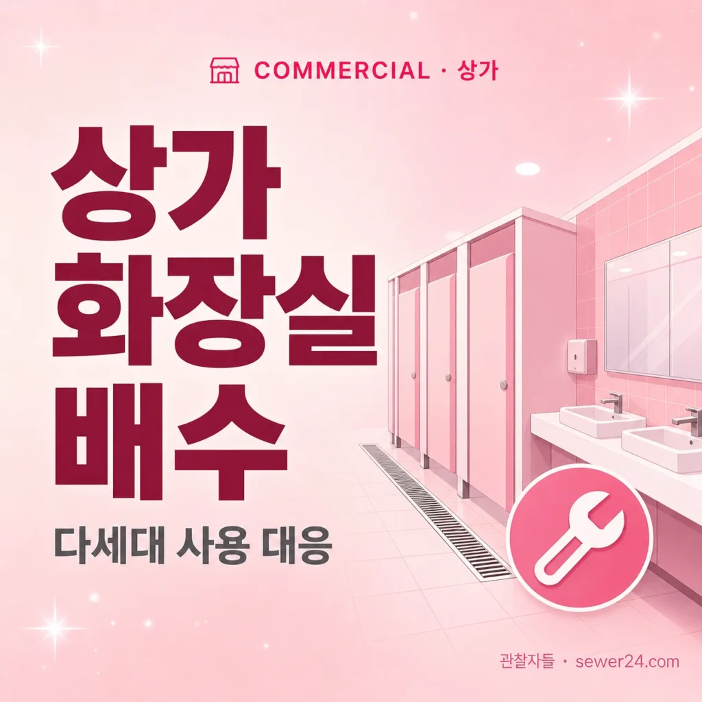 상가 화장실 배수 — 다세대 사용 대응