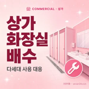 상가 화장실 배수 — 다세대 사용 대응