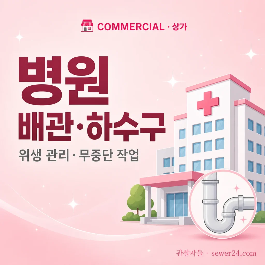 병원 배관·하수구 — 위생 관리와 무중단 작업