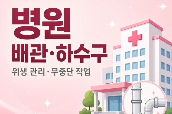 병원 배관·하수구 — 위생 관리와 무중단 작업