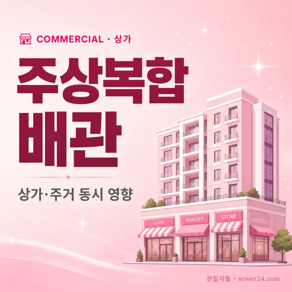 주상복합 배관 — 상가·주거 동시 영향