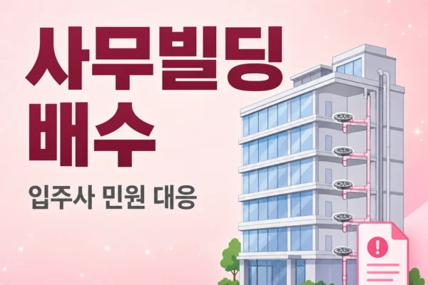 사무빌딩 배수 점검 — 입주사 민원 대응