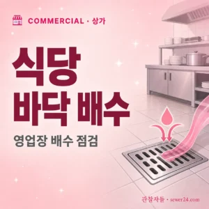 식당 바닥 배수 — 그리스트랩 외 영업장 배수 점검