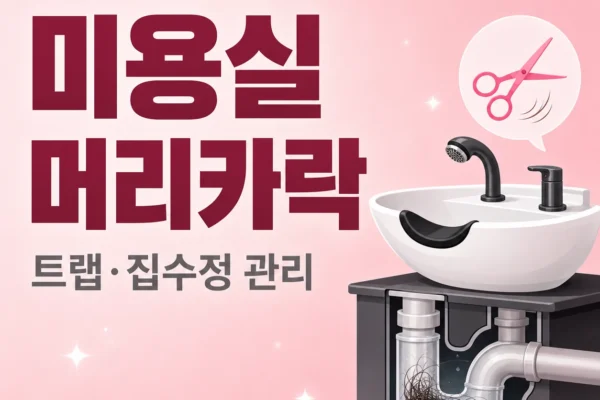 미용실 머리카락 막힘 — 트랩·집수정·고압세척 관리