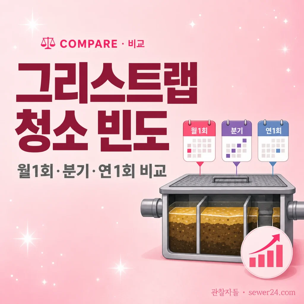 식당·카페 그리스트랩 청소 빈도·비용 비교: 월1회·분기·연1회 가성비 분석