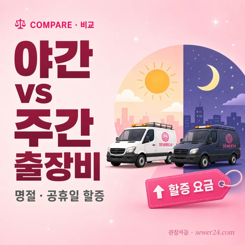 야간 vs 주간 하수구 출장비 비교: 명절·공휴일 할증 + 합리적 시간대 선택