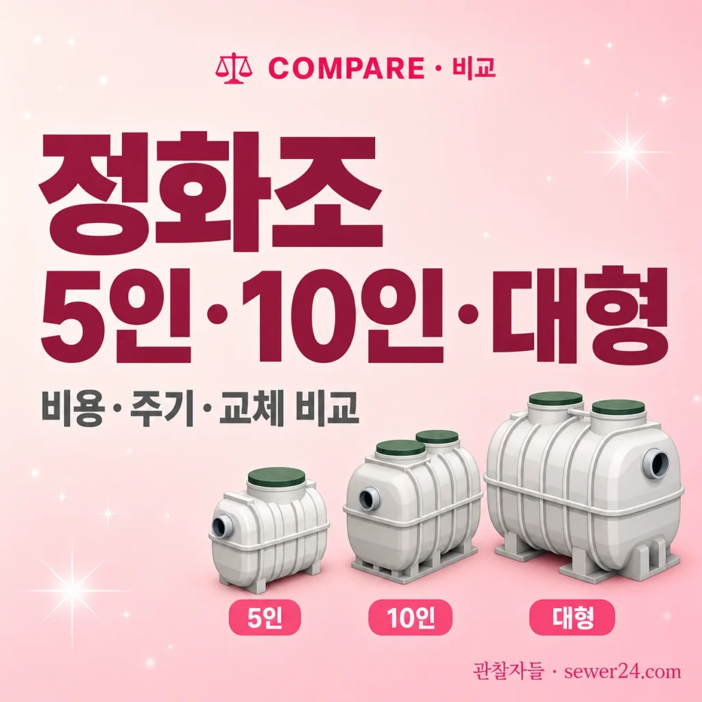 정화조 5인용·10인용·대형 비교: 청소 비용·주기·교체 단가 정리