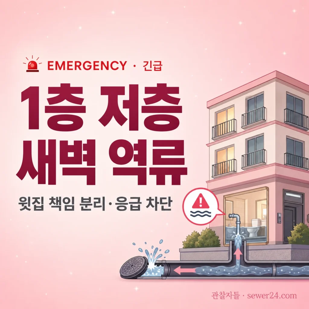 1층·저층 새벽 역류 — 윗집 책임 분리와 응급 차단 절차