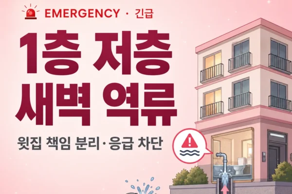 1층·저층 새벽 역류 — 윗집 책임 분리와 응급 차단 절차