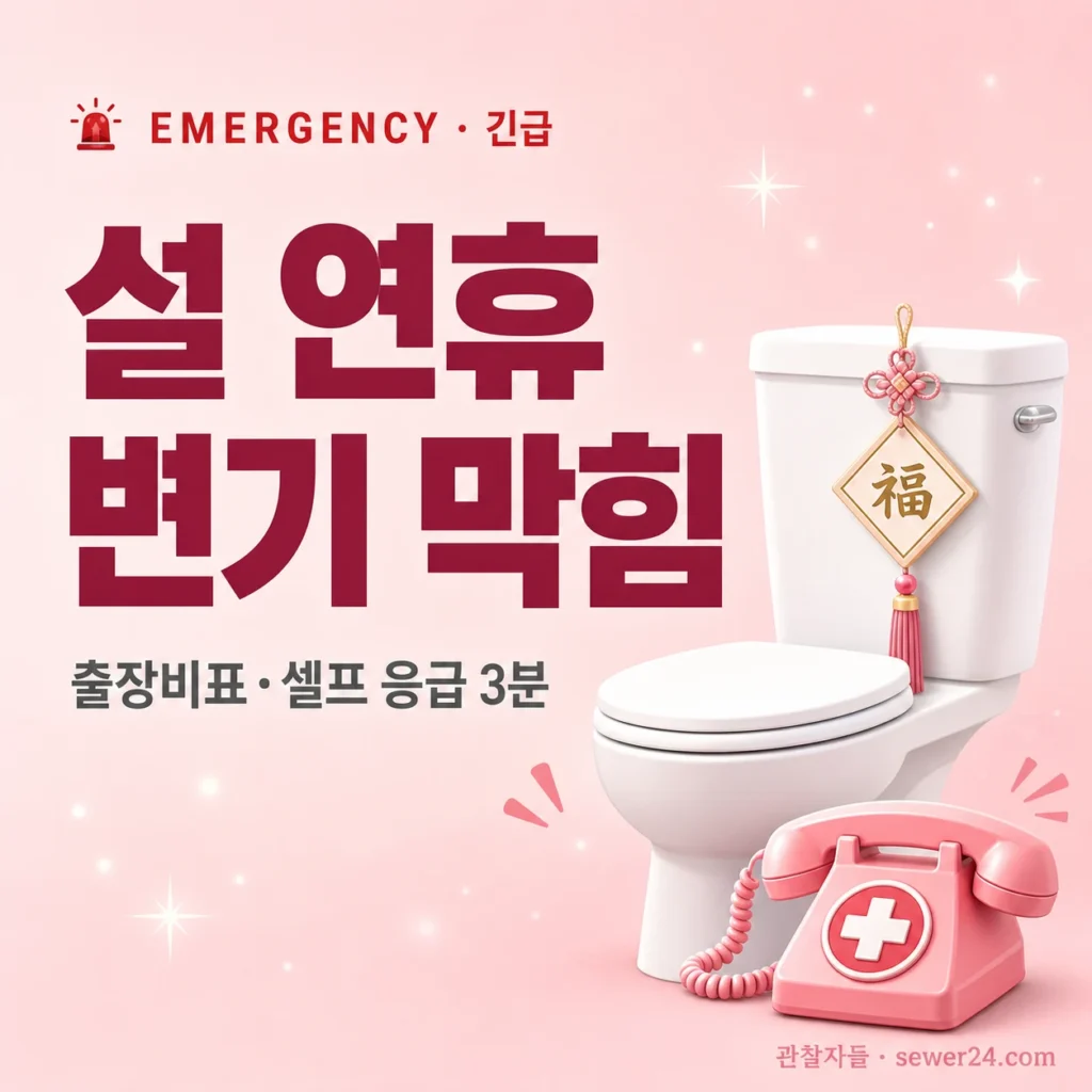 설 연휴 변기 막힘: 출장비표 + 셀프 응급 3분