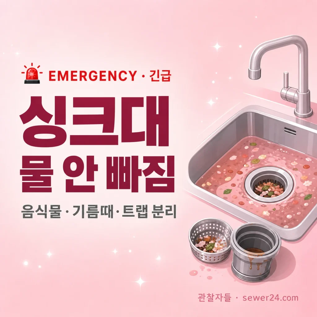 싱크대 물 안 빠짐 — 음식물·기름때·트랩 분리 가이드
