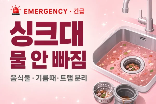 싱크대 물 안 빠짐 — 음식물·기름때·트랩 분리 가이드