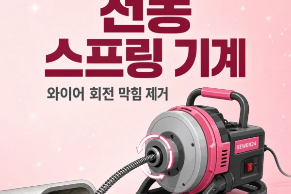 전동 스프링 기계 — 와이어 회전식 막힘 제거 원리