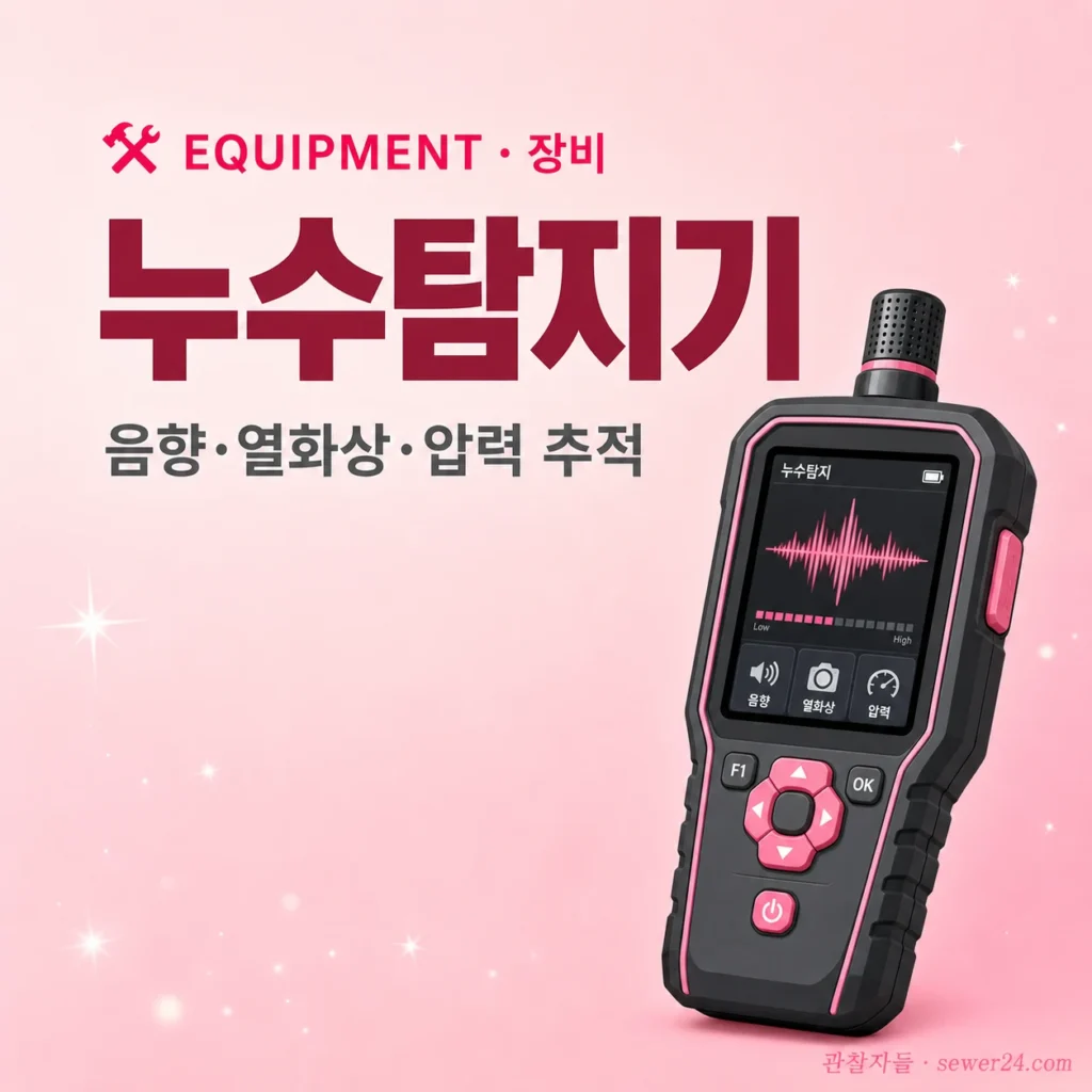 누수탐지기 — 음향·열화상·압력·가스 추적 원리