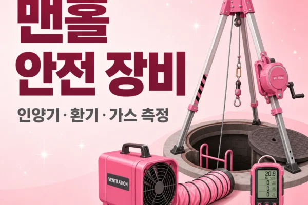 맨홀 안전 장비 — 인양기·환기 송풍기·가스 측정기