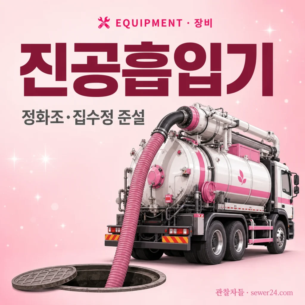 진공흡입기 — 정화조·집수정 준설 흡입력 원리