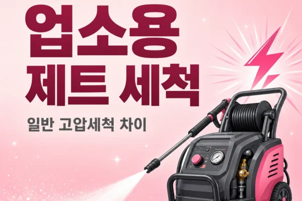 업소용 제트 세척 — 일반 고압세척과의 차이