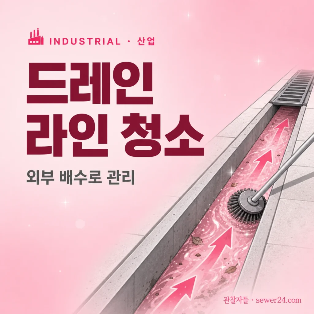 드레인 라인 청소 — 외부 배수로 관리