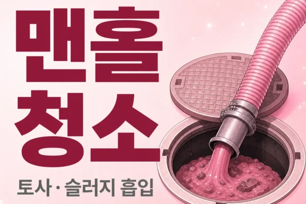 맨홀 청소 — 토사·슬러지 흡입 절차