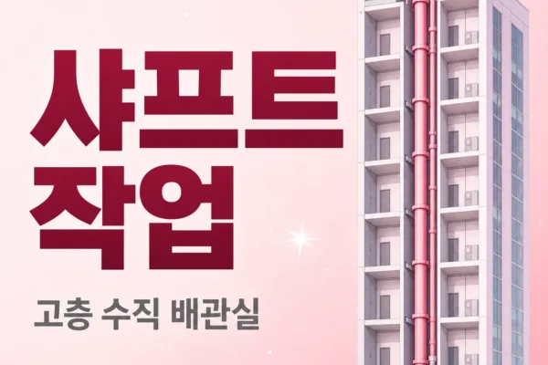 샤프트(수직 배관실) 작업 — 고층 건물 청소