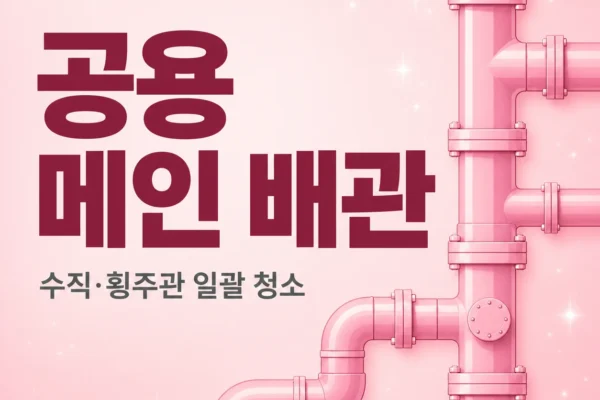 공용 메인 배관 청소 — 수직·횡주관 일괄