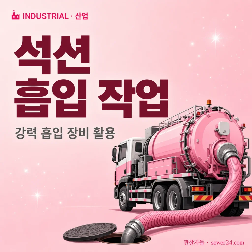 석션(흡입) 작업 — 강력 흡입 장비 활용