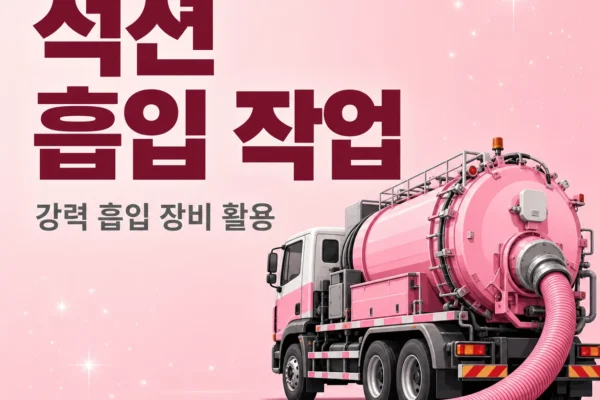 석션(흡입) 작업 — 강력 흡입 장비 활용
