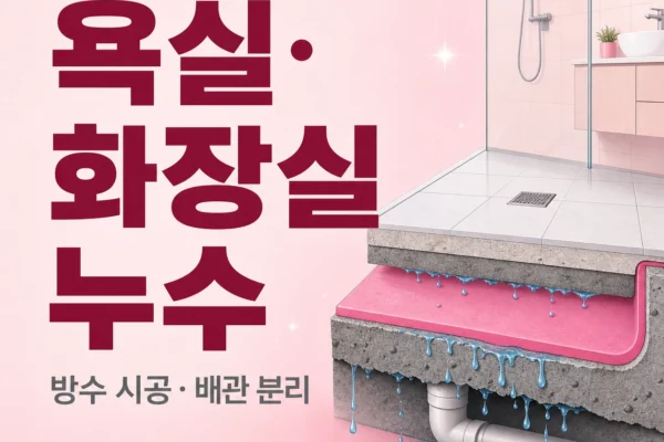 욕실·화장실 누수 — 방수 시공과 배관 분리 진단