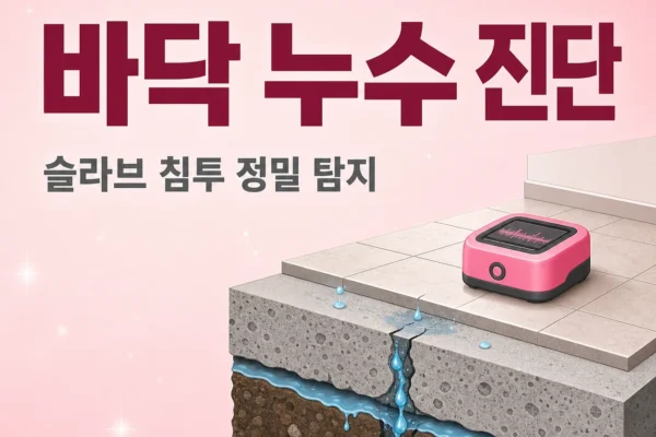 바닥 누수 — 슬라브 침투와 누수 위치 정밀 탐지