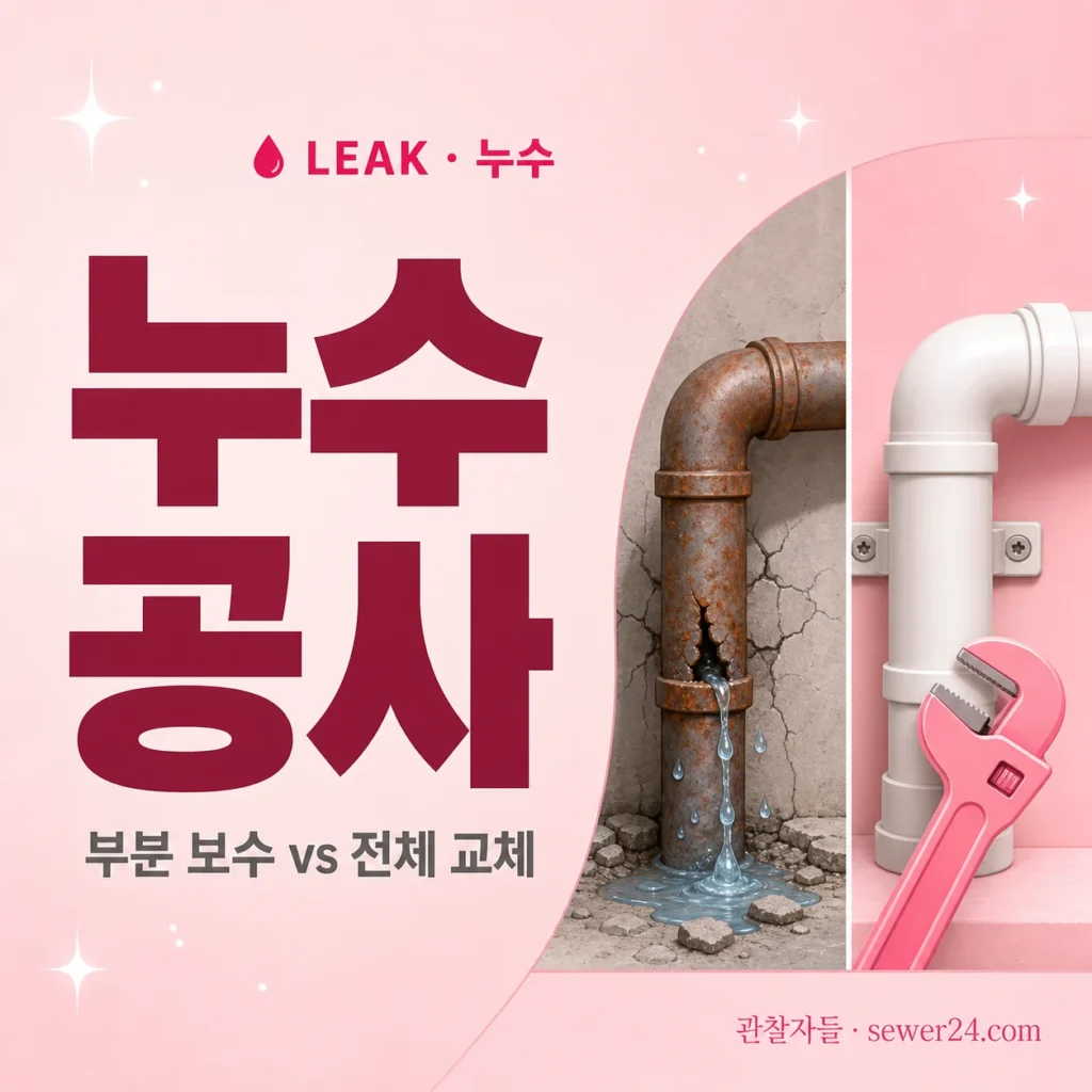 누수 공사 — 부분 보수 vs 전체 교체 판단