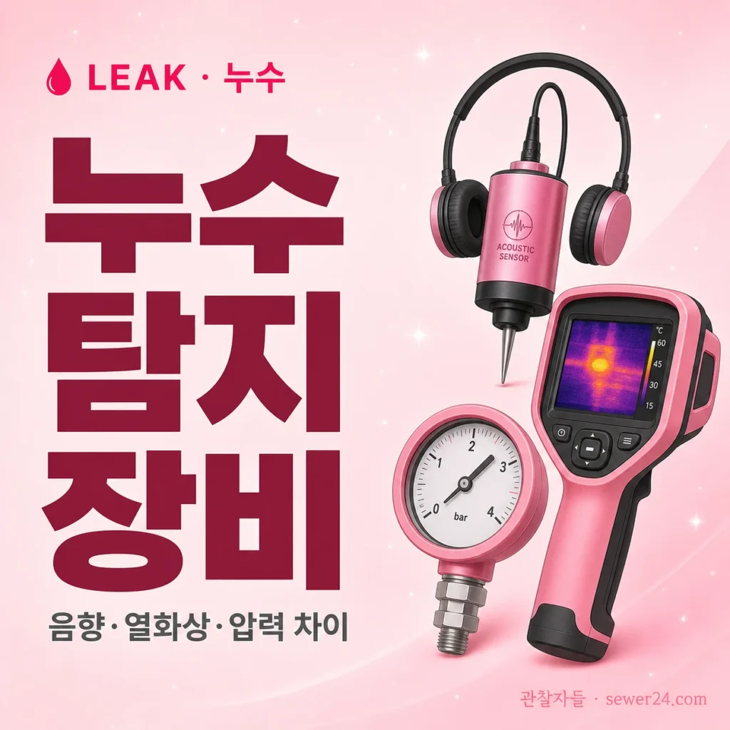 누수 탐지 장비 — 음향·열화상·압력 차이