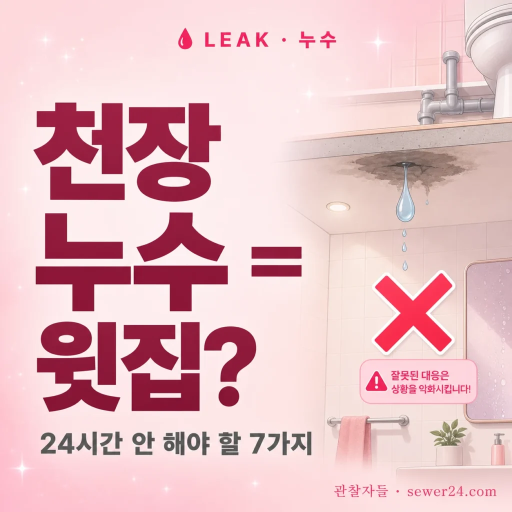 화장실 천장 누수 = 윗집 책임 100%? 24시간 안 해야 할 7가지