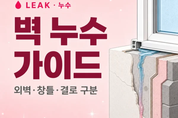 벽 누수 — 외벽·창틀·결로 구분 가이드