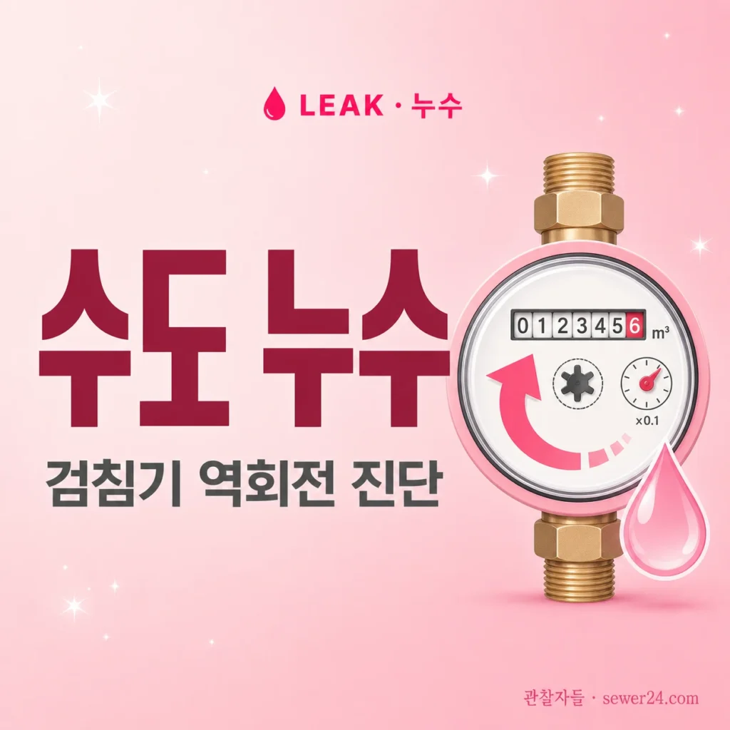 수도 누수 — 검침기 역회전 진단과 응급 차단